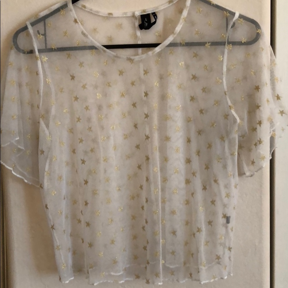 Gold starry UO mesh top